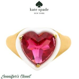 KATE SPADE ♠️ Sweetheart Signet Crystal Ring Sz 7